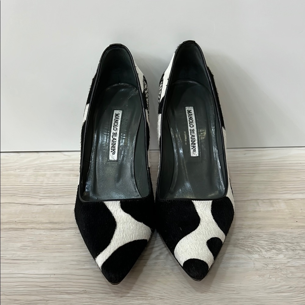 Manolo Blahnik Black and White Heels